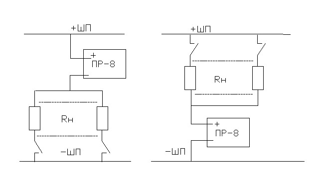 Схема электрическая реле ПР-8-110, ПР-8-24 и ПР-8-220